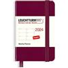 LEUCHTTURM1917 367646 Agenda settimanale Mini (A7) 2024, 12 mesi, Port Red, inglese
