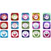 SuperStickers Sticker Solutions Square smiley stickers metallizzato (confezione da 600)