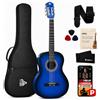 Pyle Principiante 91 cm Chitarra Acustica Classica, Chitarra 3/4 Junior a 6 Corde in Legno di Tiglio con Custodia Protettiva, Accordatore, Corde in Nylon, Plettri, Tracolla, per Principianti, Adulti