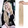 Mscat Estensioni per capelli con dreadlock sintetici biondi da 61 cm, 20 ciocche, larghezza 1,5 cm, uncinetto a estremità singola, stile reggae, intreccio fatto a mano