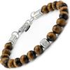 10:10 Bracciale Uomo Pietre Naturali Occhio Di Tigre 8 MM, Colore Marrone - Regolabile, Resistente e Comodo - Made In Italy (Occhio di Tigre)
