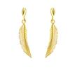 forme di Lucchetta Orecchini a forma di Piuma in Oro Giallo 9K - Uomo Donna - Simbolo di Leggerezza e Buon Auspicio - Gioiello Made in Italy Certificato