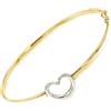 forme di Lucchetta - Bracciale con Cuore in Oro Bianco e Giallo 9k