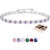 Sfoni Cavigliera per Donna, Ciondolo in Argento 925 Placcato, Regolabile, con Zirconia Cubica 5A, Ciondolo Estivo, Idea Regalo per Donne e Ragazze, 27 cm, Metallo, Zirconia cubica