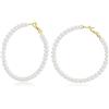 CRASLYMO Orecchini a cerchio in argento 925, placcati in oro 18 carati, per donne e ragazze (20 mm/30 mm/40 mm/50 mm), 40mm, Oro giallo