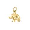 forme di Lucchetta - Elefante Portafortuna, Ciondolo in Oro Giallo 18kt - 750, Ciondoli Charm d'Oro Vero per Bambina Ragazza ideali per Catenina (fino 4mm)