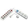 Electraline 62059 Multipresa 6 Posti Polivalenti Generale, 6 Interruttori Indipendenti, 6 Prese Universali, Bianco & 62002 Multipresa 9 Posti, Bianco, 1.5 M