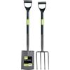 Draper 83971 Set rastrello e Pala da Giardino in Acciaio Carbonio, Nero