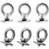 Faspiroty Confezione da 6 occhielli M6 in acciaio inox 316 per kayak, canoa, barca, corda elastica o corde, accessori per portapacchi