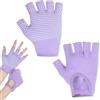 VEOIRXU 2 Pezzi Guanti Palestra Per Donna Guanti da Yoga Guanti Senza Dita Per Yoga Bodybuilding Fitness e Allenamento Palmo con Puntini Antiscivolo in Silicone Per Presa Sicura Protezione (Viola)