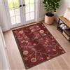 Ottomanson Tappeto dal design contemporaneo con motivo foglie, collezione Ottohome, fondo in gomma, 100 cm x 150 cm, colore: Rosso