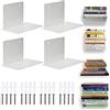ECOSEAO Scaffali galleggianti da parete, organizer per libri pesanti, mensole da parete in ferro, per casa, ufficio, aula biblioteca, bianco grande (4)