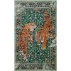 Moynesa Tiger, Tappeto lavabile in stile bohémien, per ingresso, verde, antiscivolo, per camera da letto, ultra sottile, motivo botanico, morbido, per cucina, ingresso e lavanderia, 7,6 x 13 cm