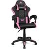 DRIFT GAMING DR35 - Sedia Gaming Ergonomica Professionale con Braccioli 2D Regolabili, Supporto Lombare e Cervicale, Reclinabile a 135°, Rivestimento in Pelle Sintetica, Ruote Silenziose, Nero-Rosa