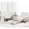 MEUBLE COSY Set di 2 Poltrona Imbottita Girevole Regolabile in Altezza, Sedia da Salotto per Soggiorno, Poltroncina Relax con Braccioli in Velluto a Coste, Beige