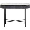 Kare Design console Glenn, bianco/grigio, 80x100x32cm, marmo, legno massello, 2 cassetti, ripiano in marmo, soggiorno, smart working, console per corridoio