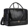 Baosha Borsone da viaggio grande in pelle vegana Borsa da viaggio Borsa da viaggio per la notte con scomparto per scarpe HB-38, nero, Large, classico