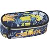 COMIX WBS - Astuccio Scuola Ovale per Bambini e Ragazzi, Ideale per Riporre la Cancelleria, con Divisorio Interno con Passanti Elastici e Pratica Chiusura a Zip, 22 x 5,5H x 9,9 cm