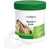 VitPet+ Biotina e zinco cavallo, polvere ad alto dosaggio per pelle, pelo e | Con biotina e bisglicinato di zinco, assorbimento fino al 40% più veloce, per la formazione di cheratina, 1,2 kg