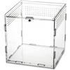 QWORK® Scatola per Rettili in Acrilico, Terrario Insetti, 15×15×15cm per Mantide Religiosa, Ragni, Lucertole, Lumache