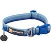 RUFFWEAR Collare per cani di piccola taglia, con anello a V in alluminio, lunghezza regolabile, comodo tessuto morbido, collare per animali con anello di attacco per guinzaglio, 28-36 cm, colore blu