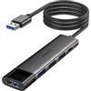 MOGOOD Hub USB 3.0, Hub USB a 4 porte da 5Gbps con alimentazione di tipo C, adattatore USB multiplo, estensore USBA compatibile con laptop, PC, PS5, MacBook Pro/Air e altro（1M）