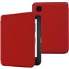 DMluna Custodia per Kobo Clara Colour/Clara BW/Clara 2E, Tolino Shine Colour/Shine 5/4 - Cover Protettiva Funzione Auto Wake/Sleep - Pelle Sintetica Premium, Antigraffio, Anticaduta, Rossa