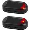 Vakler 2pcs Allarme Solare Auto, Allarme Auto Anti Vandalo, Lampeggiamento Notturno Automatico, Monitoraggio Antifurto Auto Simulato