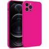 MyGadget Cover per iPhone 12 Pro - Custodia in Silicone Morbido a Doppio Strato - Case con Protezione Fotocamera & Fodera Interna Antigraffio - Magenta Rosso