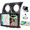 Fuluku 2+64G Android Autoradio per Nissan Qashqai J10 2006-2016 con Wireless Carplay&Android Auto, 9'' IPS Touchscreen Radio con Bluetooth/GPS/Telecamera di Retromarcia/FM/WiFi/SWC/26UI