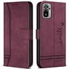 Bravoday Cover per Xiaomi Redmi Note 10 4G / Xiaomi Redmi Note 10S, Flip Custodia in Pelle PU Portafoglio Custodia per Xiaomi Redmi Note 10 4G / Xiaomi Redmi Note 10S, con Slot per Schede, Vino Rosso