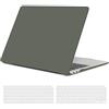 TECOOL Cover per MacBook Air M1 (A2337) e MacBook Air 13 Pollici Retina 2020 2019 2018 (A2179 A1932), Custodia Rigida Protettiva Sottile in Plastica e Copritastiera UE, Verde Militare
