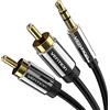 VENTION Cable AudioRCA, Cable Jack a 2RCA, 2RCA Macho a Jack 3,5 mm, Cable Splitter Audio Y, Compatible con Controlador de DJ, Sistema HiFi, Tablet, PC, Televisión, Estéreo, Amplificador (1.5m)