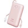 VIYISI Power Bank 20000 mAh 30W Ricarica Rapida Powerbank con Cavi Integrati, Caricatore Portatile Compatto USB C Batteria Compatibile con iPhone 17/16/15/14/13 Series, Sumsung, Xiaomi (Rosa)