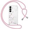 Yoedge Cover con Cordino per Samsung Galaxy S26 Plus 5G (S26+ 5G) 6,7,Aesthetic Disegni Fiori Custodia con Collana Tracolla Laccio Collo,Sottile Silicone Antiurto Case per Samsung S26+,05