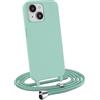 MyGadget Cover per iPhone 13 Mini - Custodia con Corda - Case con Cordino Opaca Antiurto con Laccio | Tracolla - Practical Stylish - Verde Menta