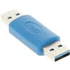 REY Connettore Adattatore USB maschio a maschio, USB 3.0, Blu