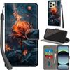 PHINIENLAND Cover per Xiaomi Redmi Note 14 4G PU Pelle Custodia Flip Fiamma
