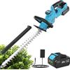 LEEIKOO Tagliasiepi a Batteria, Tagliasiepi Elettrico con 4.0Ah Batteria, 180° Regolabile Tagliasiepi, 51cm Lunghezza Lama, 16mm Distanza tra i Denti, Copri Lama per Siepi, Rami, Arbusti (Blu)
