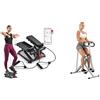 Sunny Health & Fitness Sunny Health and Fitness Total Body Smart 2-in-1 Stepper Machine, Total Body Workout, Adjustable + Squat Assist Upright Row-N-Ride Rowing Machine, Horse Riding Machine