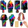 lasuroa 60pz Gratta e Vinci a Forma di Gelato, Grattare Arcobaleno Magici Gratta e Vinci a Forma di Gelato Arcobaleno per Decorazioni attività Scolastiche in Classe Regali per Feste di Compleanno