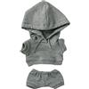 niannyyhouse Abbigliamento per bambola di peluche da 20 cm, abbigliamento sportivo elastico solido, Costume, Felpa con cappuccio, Pantaloni in peluche morbido, Accessorio per travestimento (grigio, 20