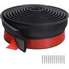 DOUJIAO Guarnizione universale per porta del garage, guarnizione in gomma per porta del garage, striscia in gomma multiuso, 3 metri, guarnizione inferiore con chiodi