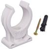 SKIR'CO (50 pezzi) Clip per tubi, morsetti in plastica per tubi da 25-28 mm, morsetti per tubi di tipo U, ganci per tubi, clip bianche