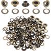 QUARKZMAN 100Set Occhielli per Teloni 5mm 1/5 Occhiello Strumento Metallici in Ottone con Rondelle per Tende in Tessuti Cinture in Pelle Scarpe Borse Fai Da Te, Marrone