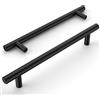 Amerdeco 12 pezzi Maniglie per Mobili da Cucina Nero Maniglie cucina Distanza fori 160 mm armadietti in acciaio inossidabile per mobili da cucina Decorazioni per la casa