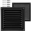 DEMLOU - Griglia di Ventilazione 15 x 15 cm, Alluminio Nero RAL 9005.
