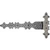 KOMBI 4 pz. Cerniere Ferro Battuto 124x68mm Orizzontale Decorativa Mobili Fissaggio Effetto Vintage Antico Rustico Cassetta Baule