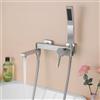 PHASAT Rubinetti per Vasca con Doccetta, Miscelatore per Doccia per Bagno, Rubinetto a Parete Bagno Bocca girevole a 90 °, Nichel Spazzolato PTBL17E