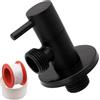 AERZETIX - Valvola d'Arresto ad Angolo in Ottone 1/2x1/2 con Rosetta e Guarnizione in PTFE - Finitura Annerita - Raccordo Rubinetto Acqua Potabile Sanitaria per Lavello Bagno Cucina - C74967